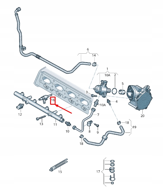 jeu de 4 injecteurs 06G906036AF — Audi TT Volkswagen Oe