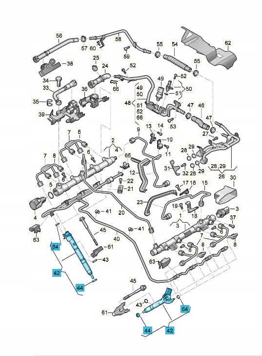 jeu de 8 injecteurs 057130277BJ — Porsche Cayenne 4.0 TDI V8